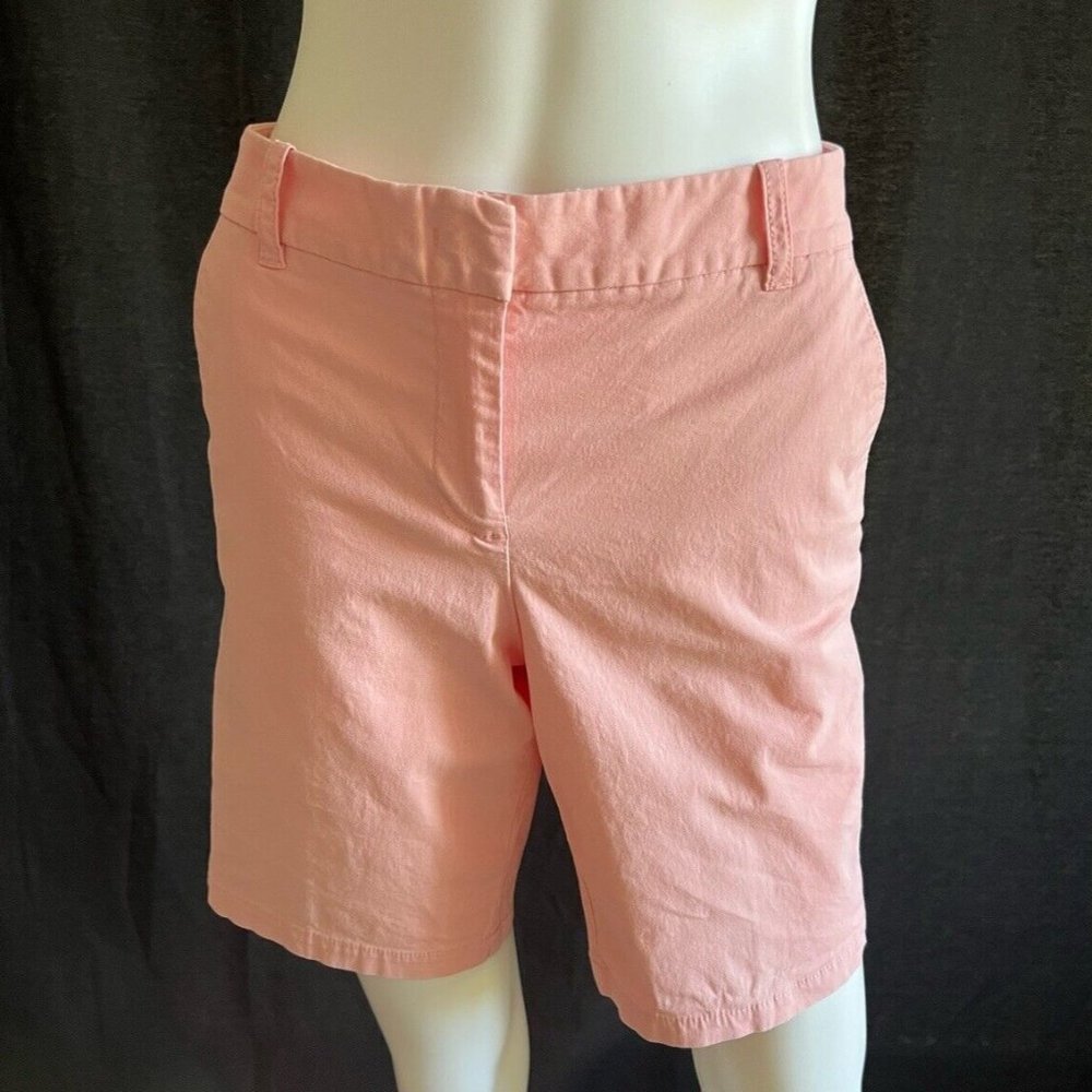 J CREW Women Golf Shorts Bermuda Sport Pink Zipper Pockets 6